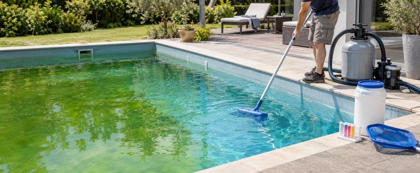 Zu sehen ist das Bild 1 zum Beitrag mit dem Thema: Poolwasser grün trotz Chlor